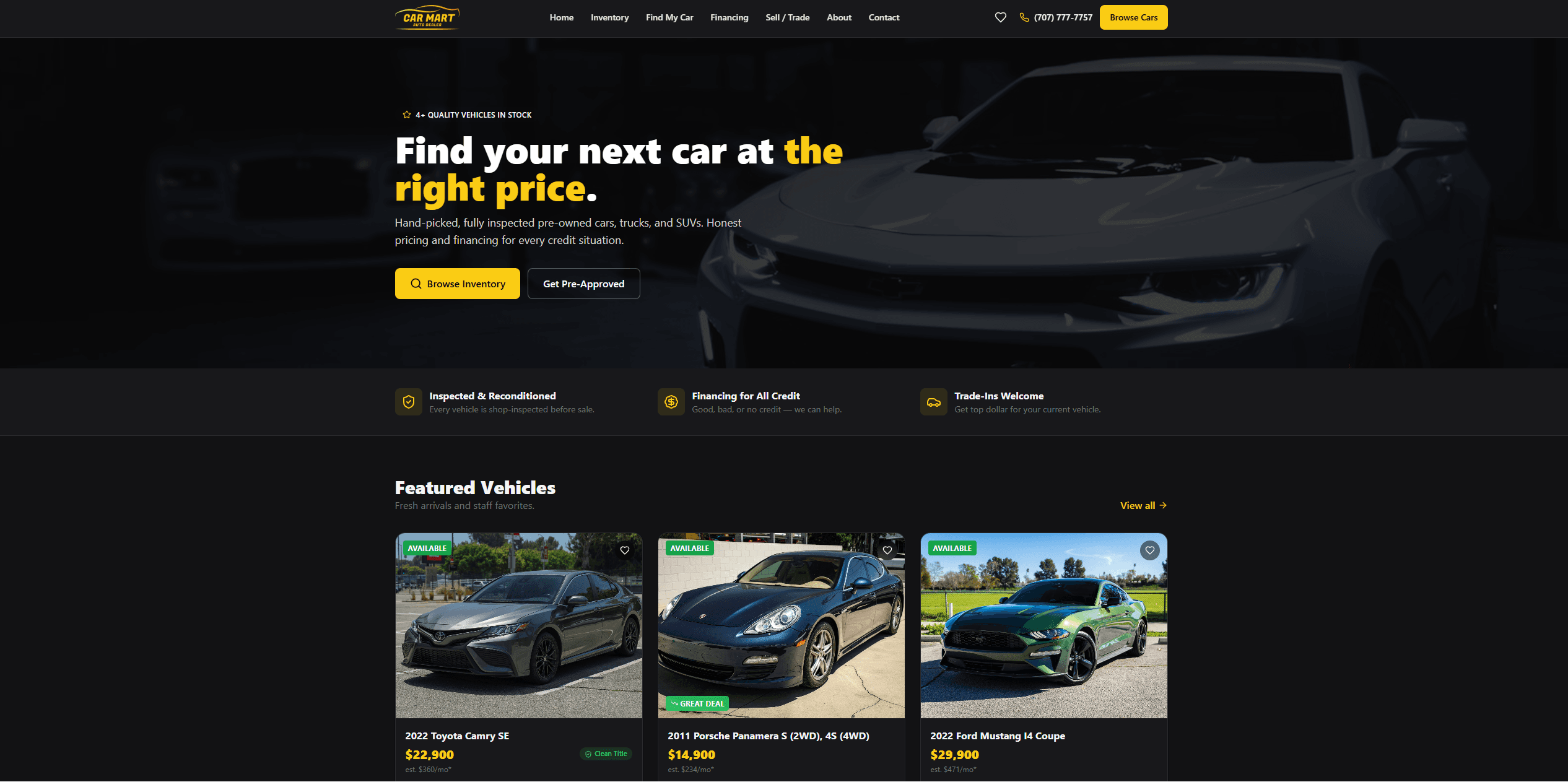 Car Mart website